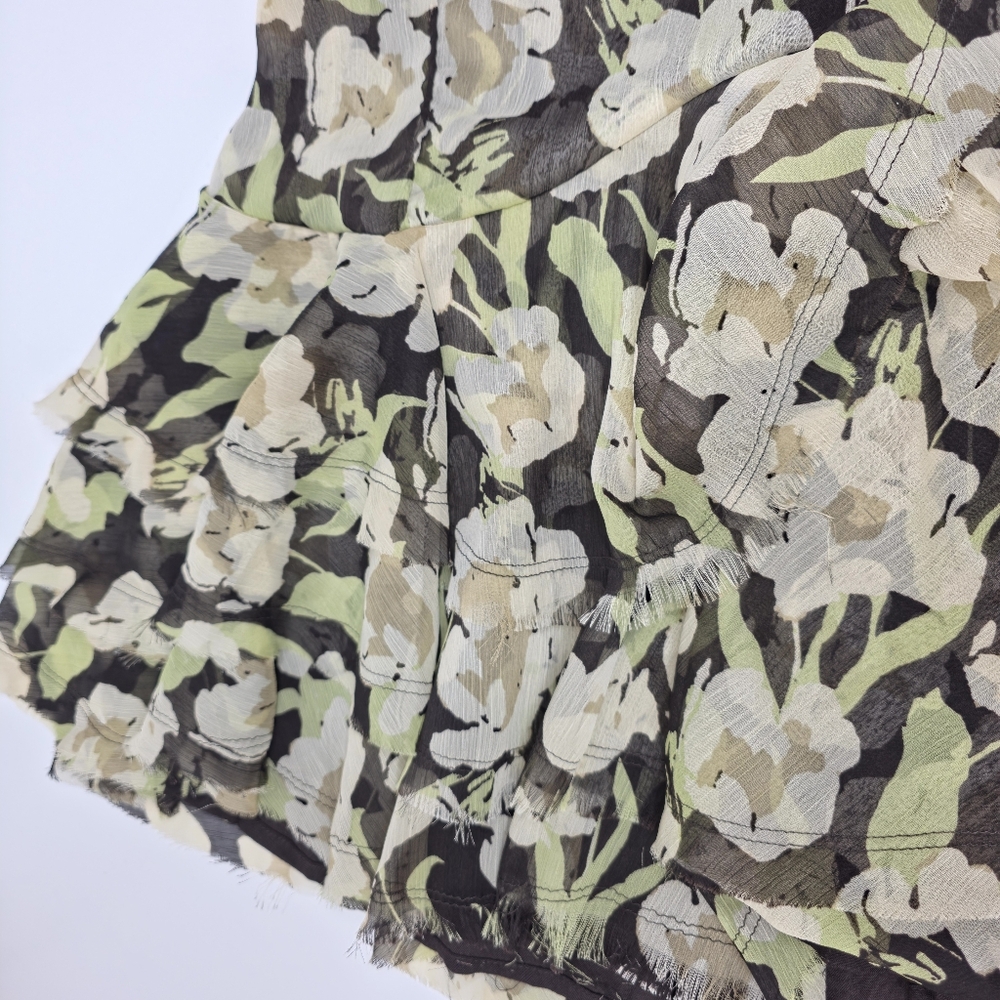 Free People Raven Printed Mini Dress Black Coffee Combo Green Floral S NWT $128 - Picture 10 of 15